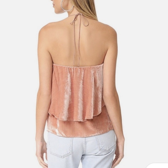 Alice & Olivia Pink Silk Blend Velvet Top - Picture 2 of 7